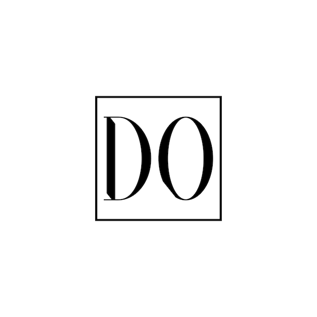 DO monograma logotipo diseño carta texto nombre símbolo monocromo logotipo alfabeto carácter simple logotipo