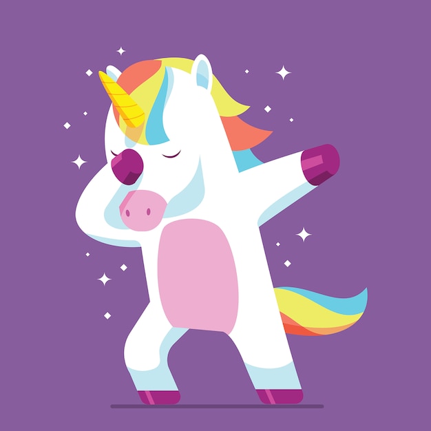 Doblaje ilustración de vector de carácter unicornio