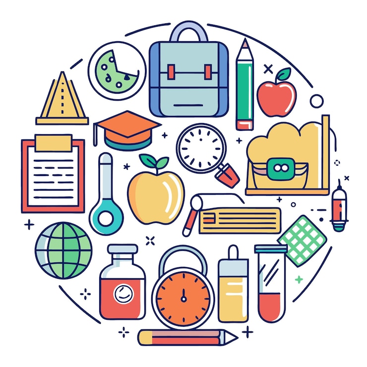 Vector doblar regreso a la escuela