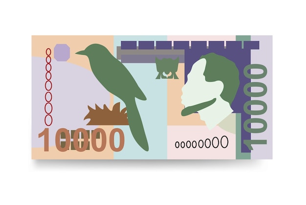 Dobra vector ilustración santo tomé y príncipe juego de dinero paquete de billetes papel moneda 10000 stn