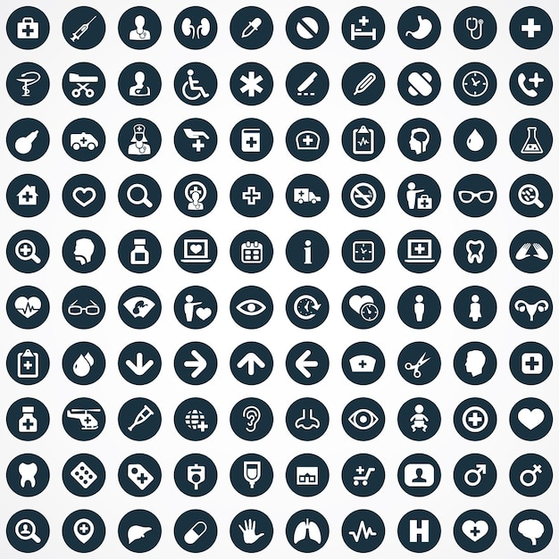 Doctor 100 iconos conjunto universal
