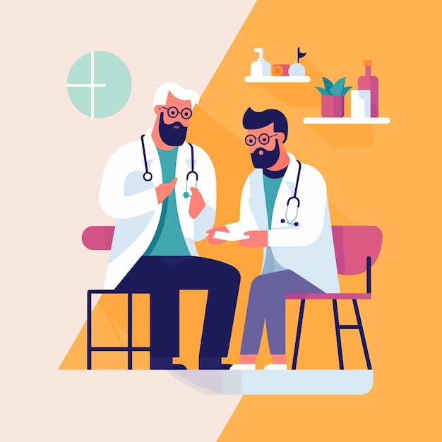 El doctor está discutiendo con su paciente