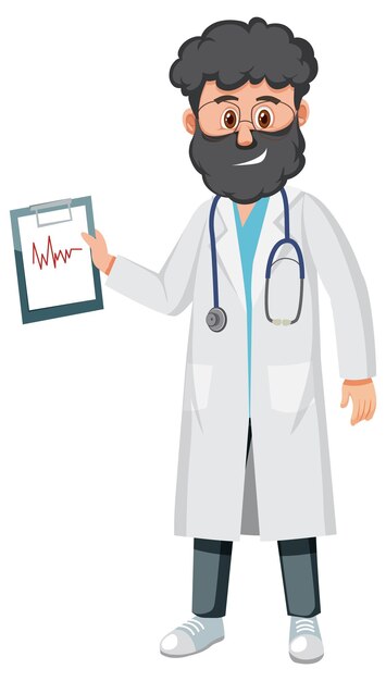 Doctor feliz con archivo de paciente