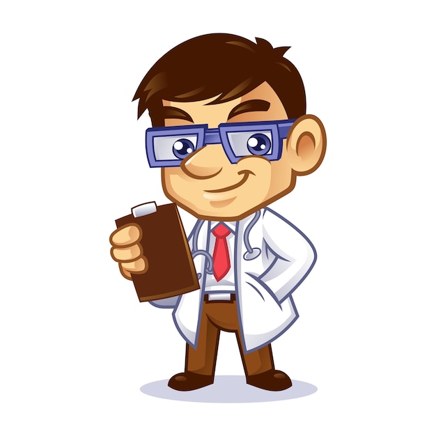 Vector doctor geek mascot design