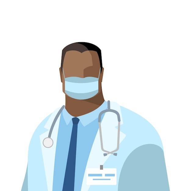 Doctor hombre Imagen vectorial de un médico con un estetoscopio en una bata médica blanca