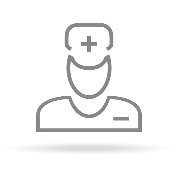 Doctor Icono de atención médica en estilo de línea delgada de moda aislado en fondo blanco Símbolo médico para su diseño Aplicaciones Logotipo UI Ilustración vectorial