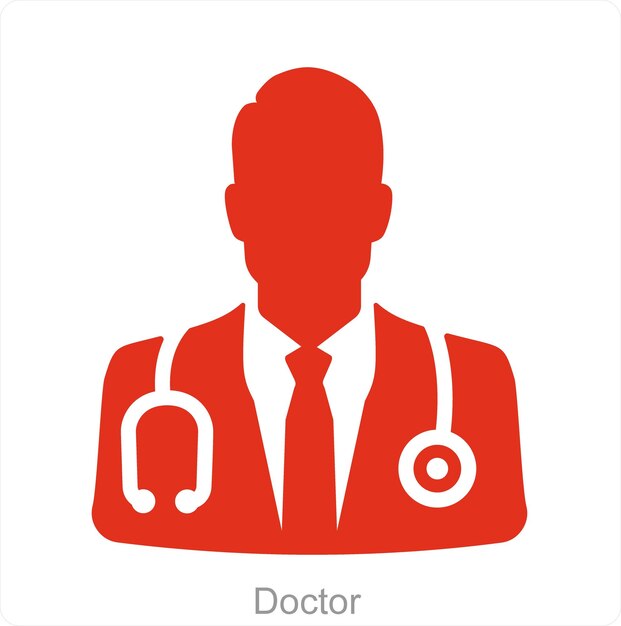 Doctor y icono médico conept