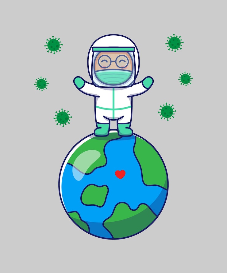Vector doctor lindo contra el coronavirus