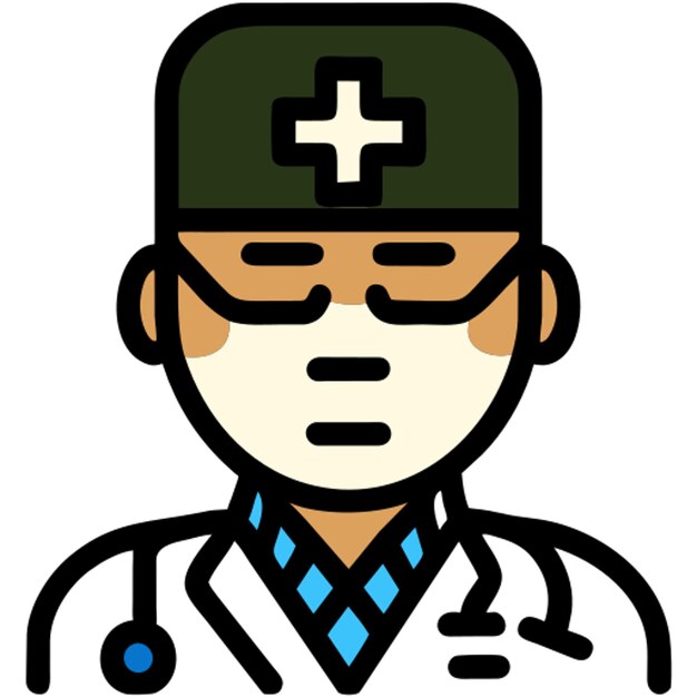 doctor de oftalmología taiwan han icono guapo contorno de color