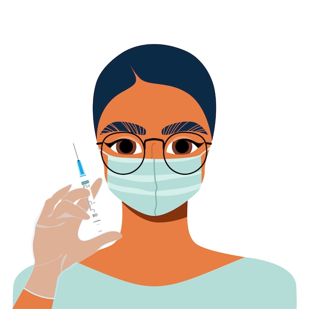 Doctor sosteniendo una jeringa. Maestro de cosmetología femenina con una jeringa en la mano. Industria de la belleza y el concepto de inyección. Rellenos faciales, inyecciones de vitaminas.