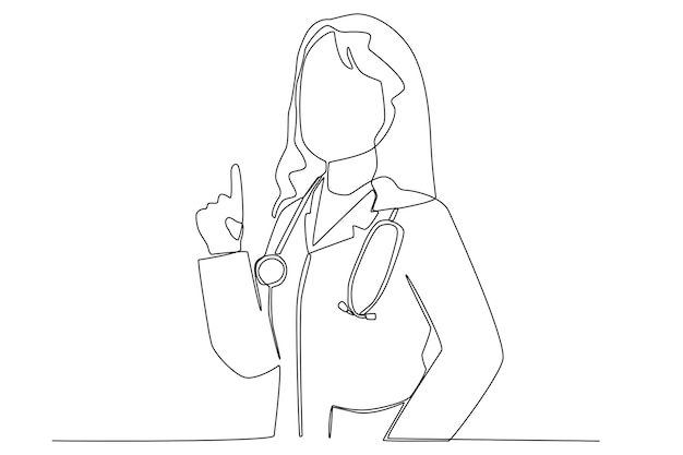 Una doctora dando sugerencias a los pacientes en el arte de una línea del hospital