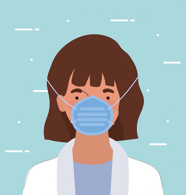 Doctora con máscara contra