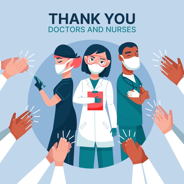 Doctores y enfermeras gracias