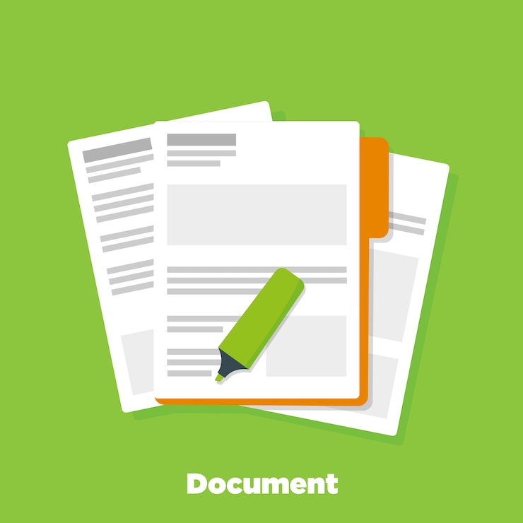 Vector documentar documentos en carpeta corporativa