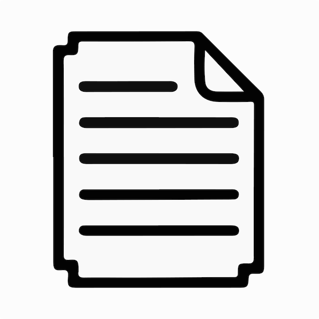 un documento blanco con un contorno negro y un contorno negra