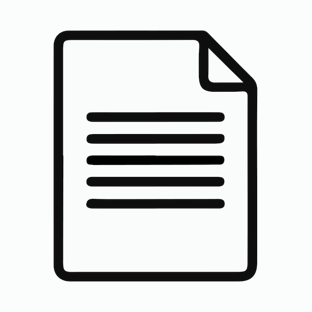 un documento blanco con un contorno negro y un fondo blanco