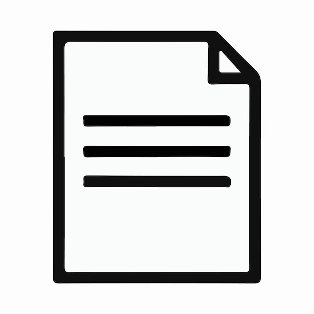 un documento blanco con un contorno negro y un fondo blanco