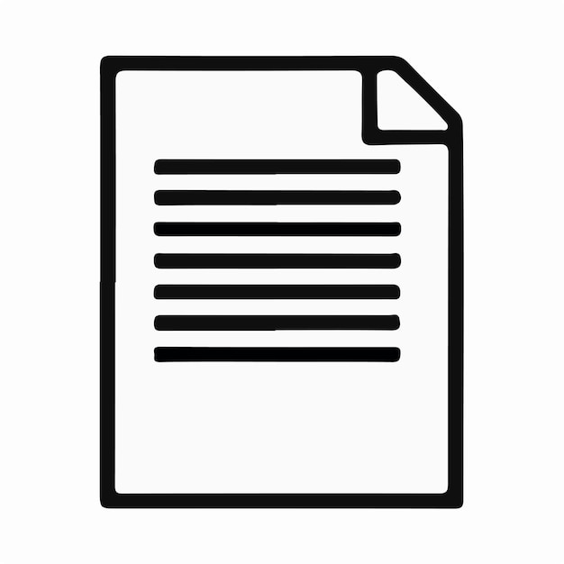 un documento blanco con un contorno negro y un fondo blanco