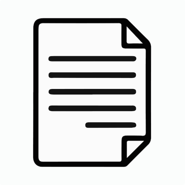 un documento blanco con un contorno negro y un fondo blanco