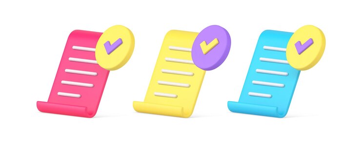 Vector documento carta contrato completo página de papel curvo conjunto de iconos 3d ilustración vectorial realista