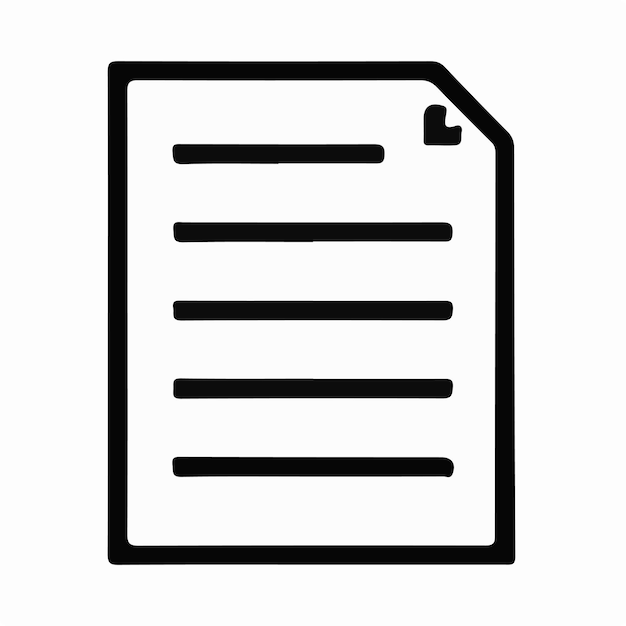 un documento con un contorno negro y un fondo blanco