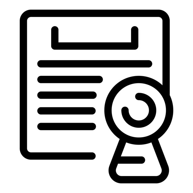 Documento de grabación de la cámara web con líneas que representan el texto que representa la videoconferencia