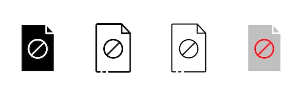 El documento bajo el icono de bloqueo se establece la silueta de estilo lineal y plano los iconos vectoriales