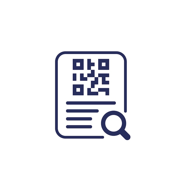 documento con icono de código qr en blanco