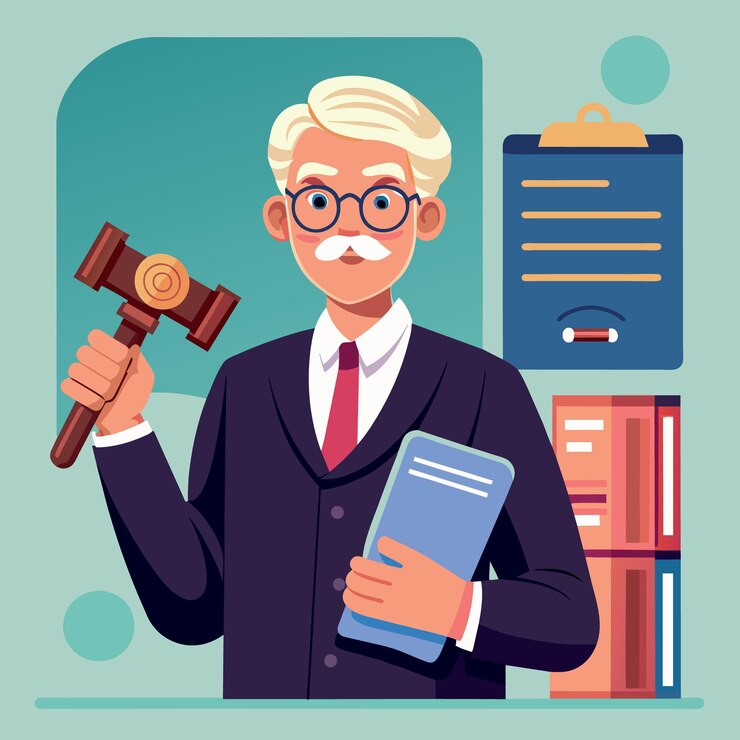 Vector documento legal abogado o oficina profesional del tribunal derecho y aprobación de sentencias papel concepto mat