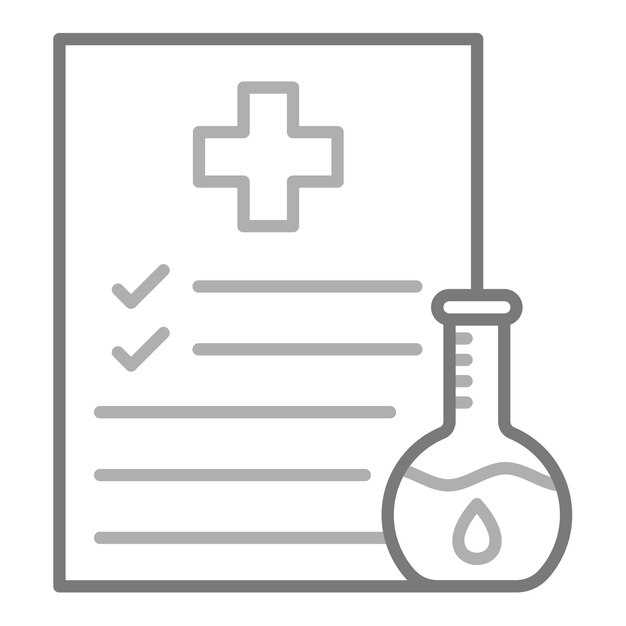 un documento médico con un símbolo médico y un tubo de ensayo médico