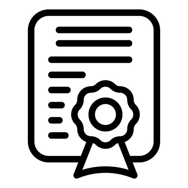Documento oficial con cinta roja y sello que representa el ícono del diploma o certificado