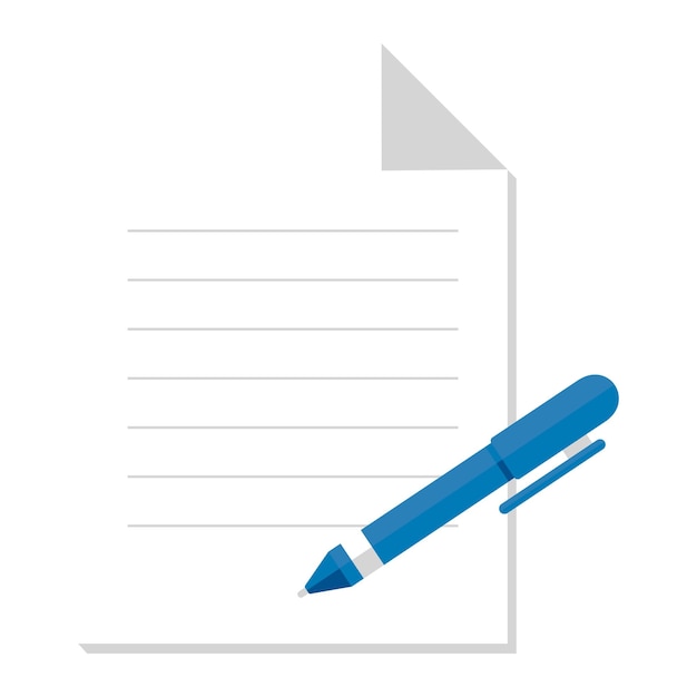 Documento en papel y pluma