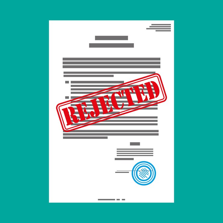 Vector documento en papel rechazado