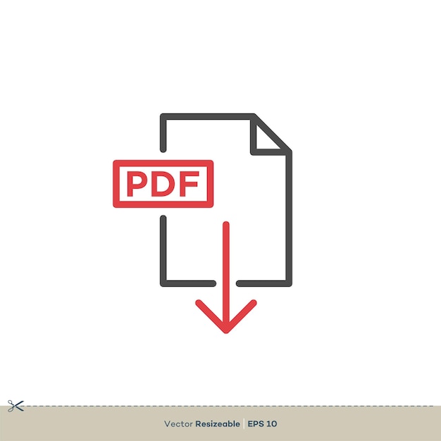 Vector documento pdf descargar icono logo plantilla ilustración diseño vector eps 10