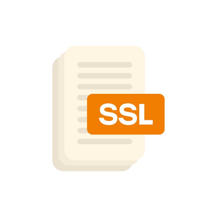 Vector documento que utiliza cifrado ssl para una conexión segura
