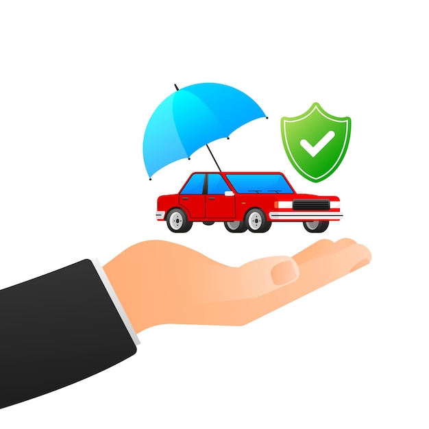 Vector documento de seguro de automóvil póliza de seguro concepto de seguridad del automóvil