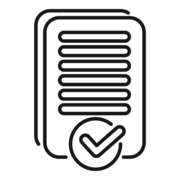 Documento de validación con icono de marca de comprobación que representa el éxito de la verificación