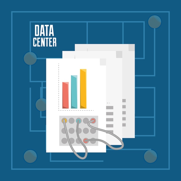 documentos y centro de datos de información de conexión