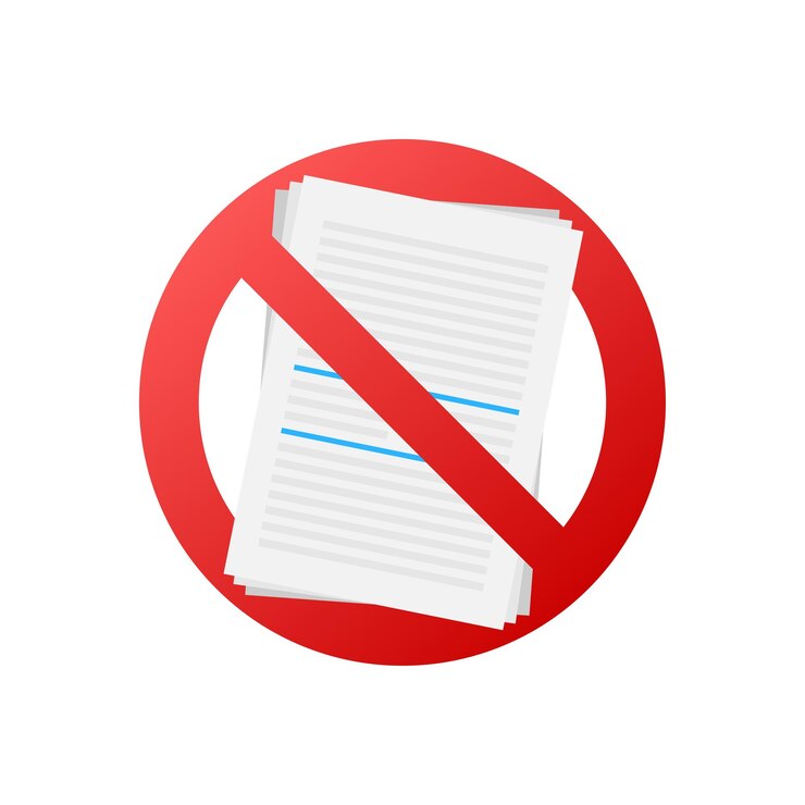 Vector sin documentos en estilo plano sobre fondo rojo diseño vectorial icono empresarial diseño plano