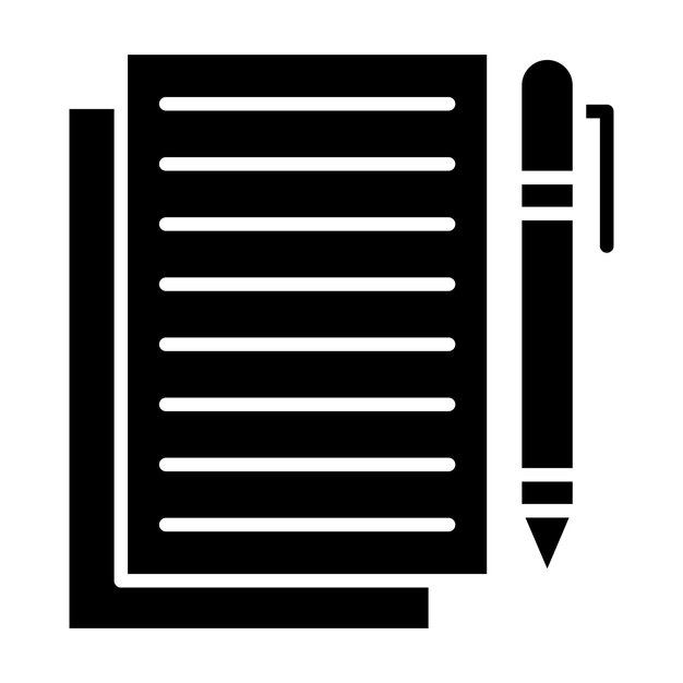 Documentos Glifo Ilustración Negro Sólido