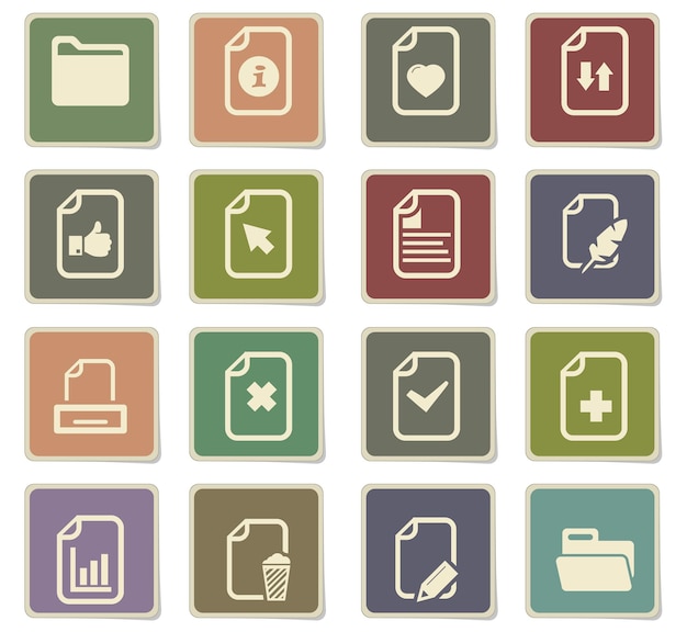 Documentos iconos vectoriales para el diseño de la interfaz de usuario