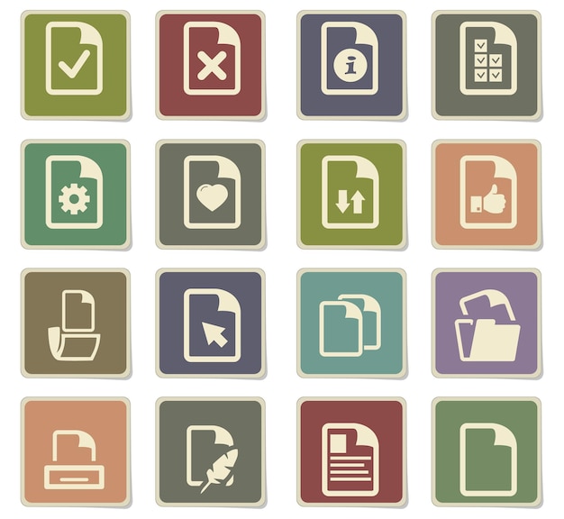 Documentos iconos vectoriales para el diseño de la interfaz de usuario