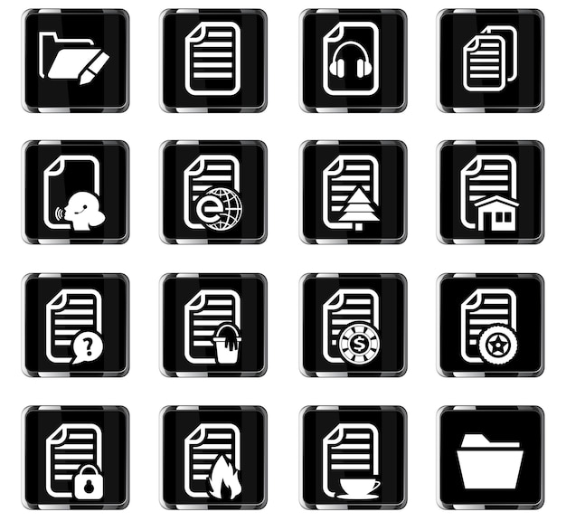 Documentos iconos vectoriales para el diseño de la interfaz de usuario