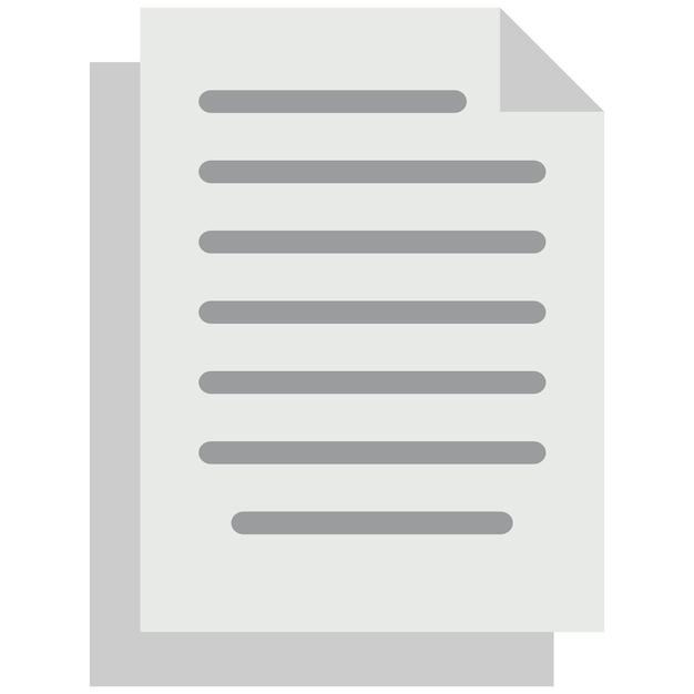 Documentos papeles icono plano aislado en fondo blanco