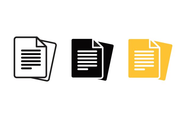 Documents icon set in different styles