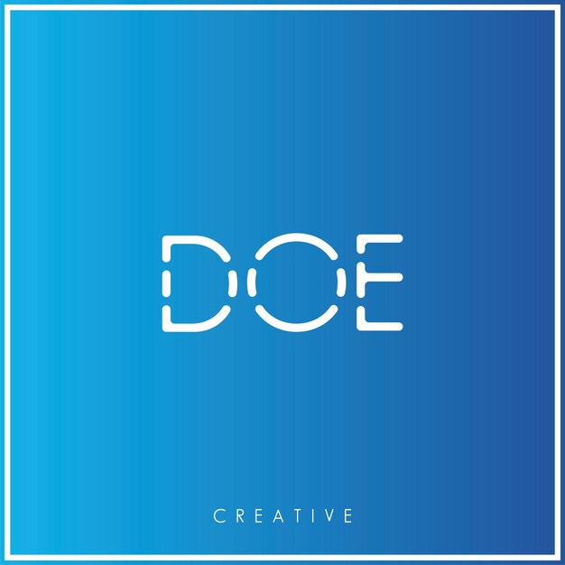 DOE Premium Vector último Diseño del logotipo Diseño creativo del logotipo Ilustración vectorial Logotipo mínimo Monograma