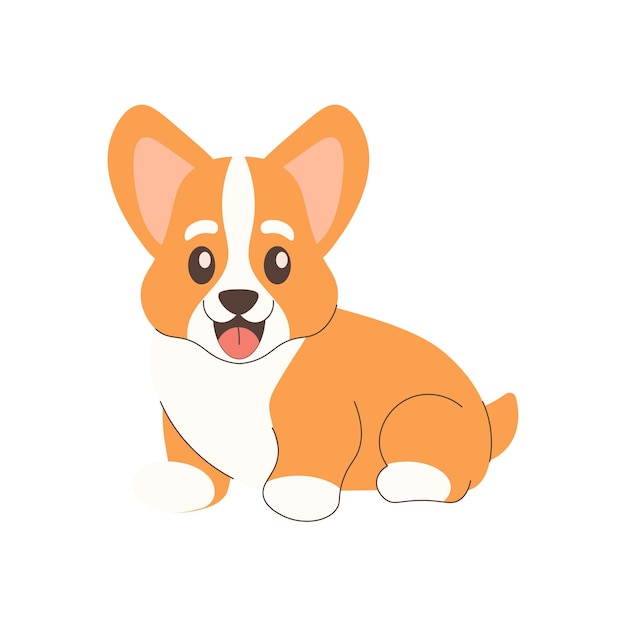 Doggie corgi Adopción de mascotas Ayudar a los animales sin hogar a encontrar ilustración vectorial aislada en fondo blanco