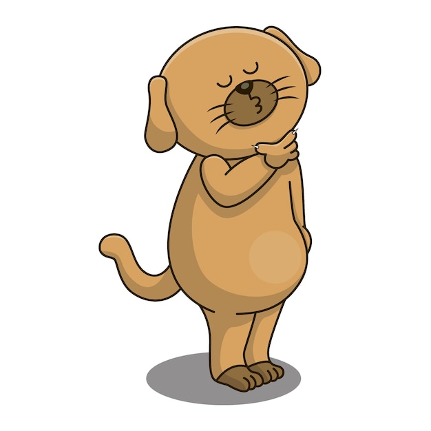 Dogie pose botín lindo vector de dibujos animados