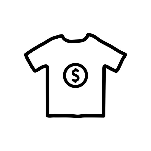 dólar, camiseta, icono, vector, ilustración