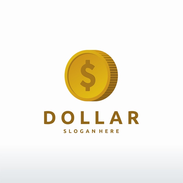 dólar, moneda, oro, logotipo, diseños, concepto, vector